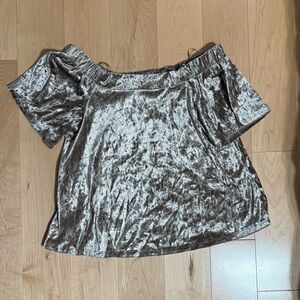 One clothing suede off the shoulder top.